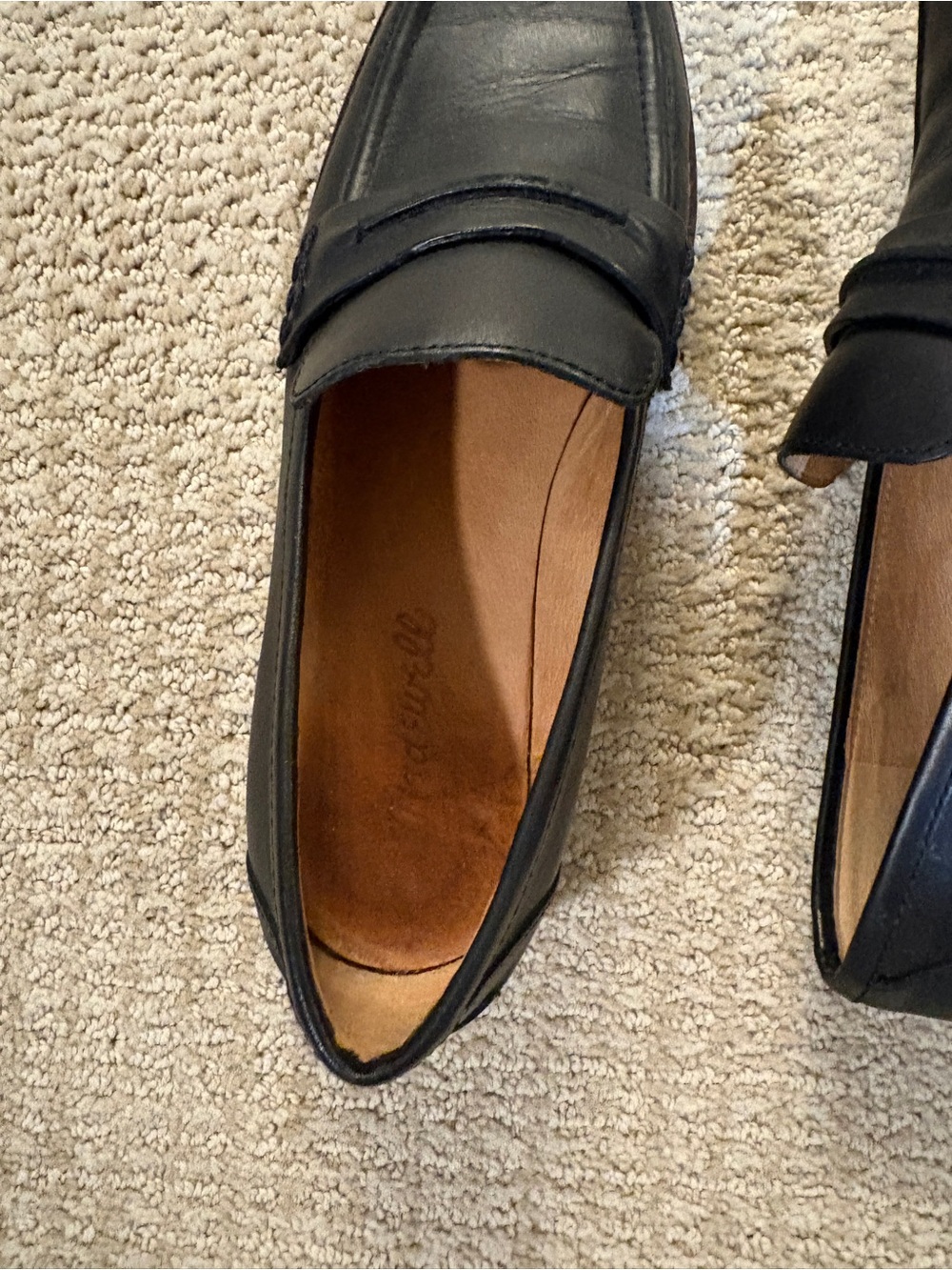 Madewell Black Leather Penny Loafers